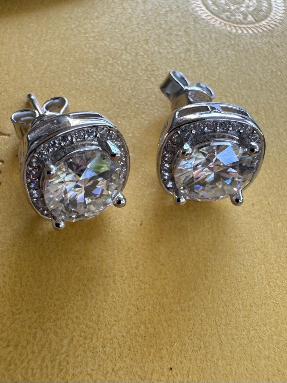 GRA Certified Moissanite Halo Stud Earrings